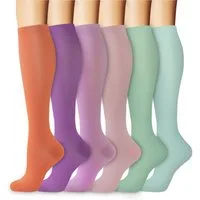 Mutig Kompressionsstrümpfe 6 Paar Kompressionsstrümpfe Laufsocken Kniestrümpfe Stützstrümpfe (Reisestrümpfe Kompressionsstrümpfe Damen & Herren, 15-20mmHg Stützstrümpfe Sport Kompressionssocken mit Elastisch) Compression Socks für Sport, Laufen, Flug