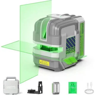 Huepar Pro GK011SG Self Leveling Laser Level Green Cross Line 505-520nm Rechargeable Battery 30m Range Pulse Mode IP54 W