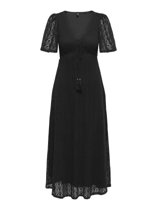 ONLY - ONLDANA S/S V-NECK LONG DRESS JRS Black - Gr. - S