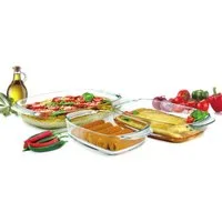 Sendez Auflaufform 3er Set Auflaufformen 1,4L 2,3L 3,6L Ofenform Bratform Bräter aus Glas, Borosilikatglas, (3-St)