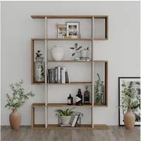 Decortie Bücherregal Mito, Standregal Bücherregal Holz Wohnzimmer, 108,5 x 25,5 x 161 cm