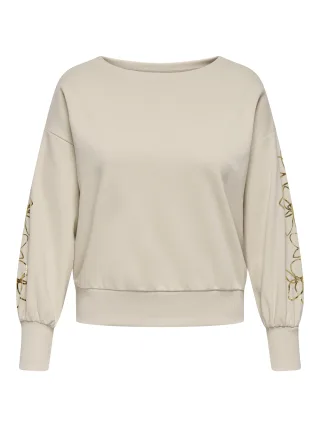 ONLY CARMAKOMA - CARDEBORAH L/S BOATNECK SWEAT JRS Oatmeal - Gr. - M-46/48
