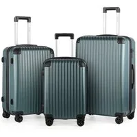 TAN.TOMI Kofferset 3-Tlg Handgepäck Kofferset Reisekoffer ABS Hartschale Trolley, Mit 3-stelliges Zahlenschloss Verstärkte Ecken 56/66/76 cm