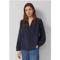 s.Oliver Langarmbluse Bluse Viskosebluse mit Raffung und All-over-Print
