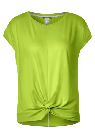 Street One - T-Shirt mit Knotendetail grün - Gr. - 36