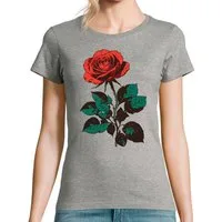 Youth Designz T-Shirt Damen T-Shirt "Rote Rose" schöne rote Rosen mit modischem Print