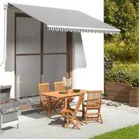 furnicato Markise Markisenbespannung 330x245 cm in Anthrazit und Weiß UV-beständiges Markisentuch, wasserabweisend und inklusive Volant