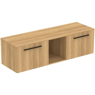 Ideal Standard Möbel-Set 160cm i.life B 2 Auszüge 1 mi.off.Fach Gr.Schwarz Eiche Natur, T5845NX T5845NX