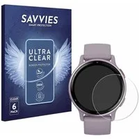 Savvies Displayschutzfolie Schutzfolie für Garmin vivoactive 5, 6 Stück, Displayschutz Schutz Folie Klar Transparent