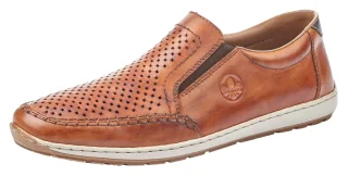 Rieker Slipper Slip on Sneaker, Schlupfschuh, Loafer mit perforiertem Blatt