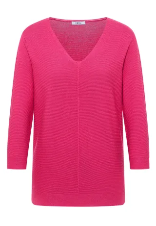 CECIL - 3/4-Arm Pullover mit Struktur beetroot pink - Gr. - XL