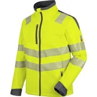 Würth MODYF Arbeitsjacke Neon Warnschutz EN 20471 Wetterfeste HI-VIS Softshelljacke für Herren