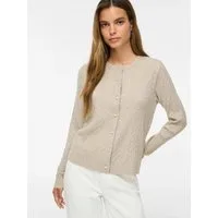 Vila Strickjacke VIKERRY CABLE L/S KNIT CARDIGAN-NOOS Materialmix, normal geschnitten