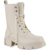 VAN HILL 839727 Schnürstiefelette Damen Stiefeletten Leicht Gefüttert Schnürstiefeletten Blockabsatz
