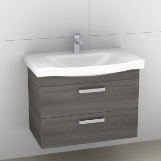 Artiqua 414 Waschtischunterschrank für Sentique 514281 Graphit Struktur quer, 414-WU2L-V38-7098-401 414-WU2L-V38-7098-401