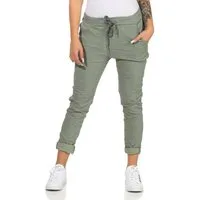 CLEO STYLE Stoffhose Damen Jogginghose 88 Grün