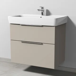Sanipa 3way Waschtischunterbau zu Geberit Renova Plan Waschtisch mit 2 Auszügen, Kaschmir-Matt UP8781U