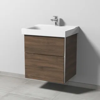 Sanipa 3way Waschtischunterbau zu Geberit Xeno2 Waschtisch mit 2 Auszügen, Eiche-Arizona BR66080