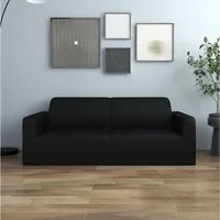 furnicato Sofahusse Dehnbare Schwarz für 2-Sitzer 145-185 cm Breite