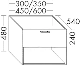 Burgbad Unterschrank System 30 Preisgruppe 1 Aqua 480x600x540 Eiche Dekor Baumwolle, WUYY060F6919 WUYY060F6919
