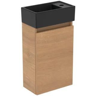 Ideal Standard Möbelpaket Eurovit+ HWB re.37cm Schw. u.Schrank 36cm m.Tür Hamilton Eiche, R0578Y8 R0578Y8