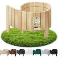 Floranica Palisade Flexible Beeteinfassung Rollborder Beetumrandung Rasenkante Holzzaun, LxH: 100x10 cm, Natur, Rasenbegrenzung Dekozaun Umzäunung von Blumenbeeten Kräutergarten Wege