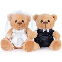 BRUBAKER Kuscheltier Teddybär Hochzeitspaar - 25 cm Braut und Bräutigam Teddy Set (Hochzeitsgeschenk für Brautpaar, 1-St., Kuscheltiere mit Anzug und Brautkleid), Geschenk für Hochzeit und Verlobung
