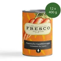 Fresco Dog Morosche Karottensuppe Hund 12x400g, Hundesuppe für sensible Mägen, Ergänzungsfutter für: Hunde, Hypoallergen, getreidefrei, hochverträglich