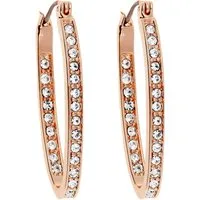 LÖB Paar Creolen Ohrringe 18K Roségold vergoldet Hängend Zirkonia Steine Oval Gold (Geschenke für Frauen Beste Freundin Mutter Mama Damen zum Geburtstag Weihnachten Weihnachtsgeschenke, Inkl. Schmuckbox), Damen Kreolen Glitzer Tropfen Tropfenform Bra