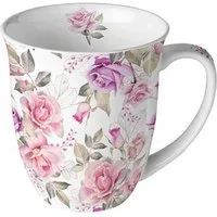 Ambiente Luxury Paper Products Becher Blumen, Pflanzen, Pfingstrosen, Rosen, Mug Tee/Kaffee Tasse, 1-tlg., Porzellan, Sommmer/Frühling Motive - Ideal Als Geschenk