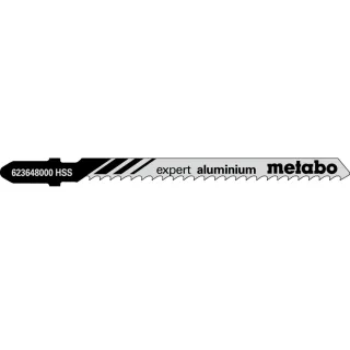 Metabo Stichsägeblätter expert aluminium 74 / 3,0 mm HSS speziell für Kurvenschnitte - 5 Stück - 623648000