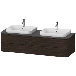 Duravit Happy D.2 Plus Konsolenwaschtischunterbau wandhängend Nussbaum gebürstet Matt 1600x550x408 m HP4974B6969