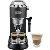 De'Longhi Espressomaschine Dedica Style EC685.BK - Espresso & Doppio, mit Milchschaumdüse, Nur 15 cm breit, für E.S.E Pads geeignet, 1L, inkl. Milchschaumdüse
