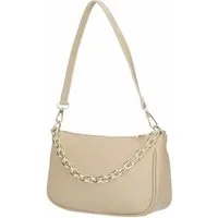 ITALYSHOP24 Schultertasche Made in Italy DAMEN LEDER TASCHE Pochette mit Kette CrossOver City Bag, Handtasche Umhängetasche Clutch Ledertasche Bodybag Schmucktasche