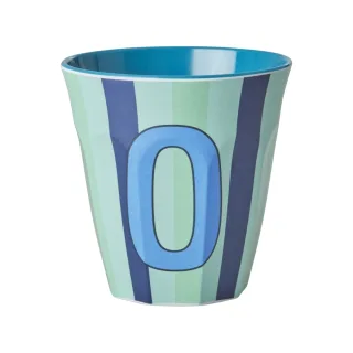 Rice Melamin Becher Buchstabe O / Streifen / Blau 250ml