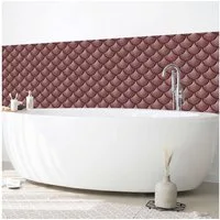 Bilderdepot24 Badrückwand rosa fugenlose Wandverkleidung Bad Fotomontage, (Hartfolie matt » Selbstklebend SMART 0,35 mm), wasserfestes Wandpaneel Muschel Keramikoptik Rosa