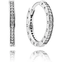 Pandora Paar Creolen 290558CZ, Silber Zirkonia weiß