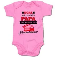 G-graphics Kurzarmbody Egal wie cool dein Papa ist, meiner ist Feuerwehrmann! Baby Body mit Spruch / Motiv / Aufdruck • zur Geburt / Babyparty