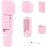 Wigento Silikon Schutzhülle Shockproof für DJI Osmo Pocket 4 Zubehör Pink Zubehör Drohne (Kompakt, Leicht, Flexibel, Stoßhemmend, Passgenau)