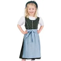 Isar-Trachten Dirndl Kinderdirndl 3tlg. - BIBIANA - tanne/hellblau