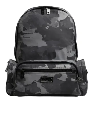 Grauer Baumwoll-Camouflage-Logo-Plakette Rucksack