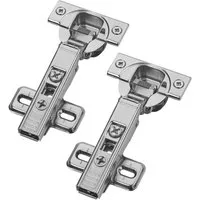 blum Möbelbeschlag Topfband Schrankscharnier 110° 71B3580 Eckanschlag SoftClose (Spar-Set, 2 St), 3D-Verstellung, inkl. Montageplatte 173L6100