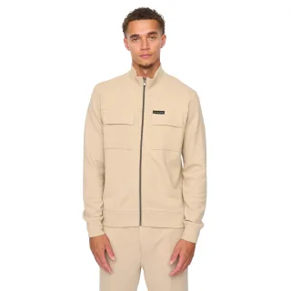 Duck and Cover - "Tames" Sweatshirt für Herren, Durchgehender Reißverschluss (Steinfarben)