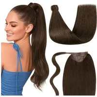 LuxusKollektion Echthaar-Extension Ponytail Extensions Echthaar Pferdeschwanz Braun Remy 30 cm P-#4