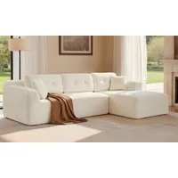 VASAGLE Ecksofa modulares Sofa 244 cm breit vakuumverpackt, Schlafsofa, keine Montage erforderlich, mit großer Chaiselongue