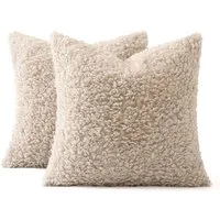 CLTYQ Kissenbezug Kissenbezüge aus Kunstfell,1er Set 45x45cm,Sherpa-Kissenhüllen, Flauschig Deko Kissenbezug,für boho Wohnraumdekoration,einfarbig