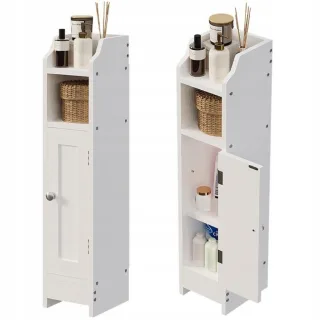 Badezimmerschrank,, Weiß, Holzwerkstoff, 18x80x20 cm, Badezimmer, Badezimmerschränke, Midischränke
