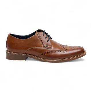 Ben Sherman Herren-Oxford-Brogue-Schuhe aus hellbraunem Leder - Andy