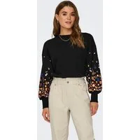 ONLY Sweatshirt ONLBROOKE L/S O-NECK FLOWER SWT Baumwollmischung, regular fit