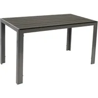 DEGAMO Gartentisch SORANO (1-St), rechteckig 70x125cm, Aluminium silbergrau + Kunstholz grau